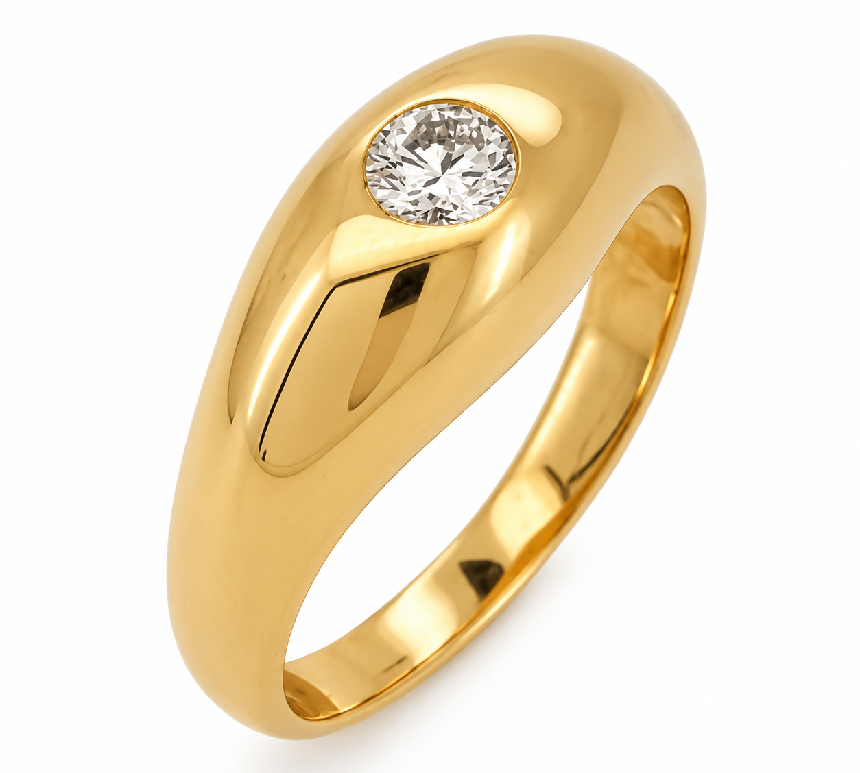 Anello - 18 carati Oro giallo - 0.40ct. tw. Diamante (Naturale) - Made in Italy - Handmade