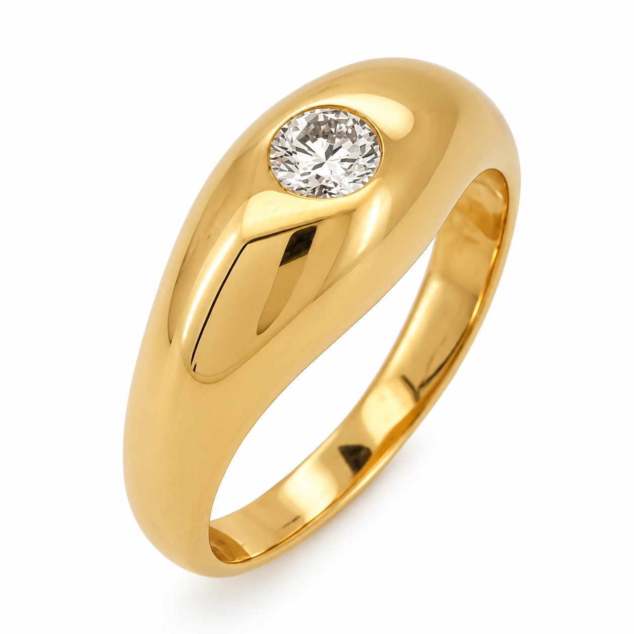 Anello - 18 carati Oro giallo - 0.40ct. tw. Diamante (Naturale) - Made in Italy - Handmade