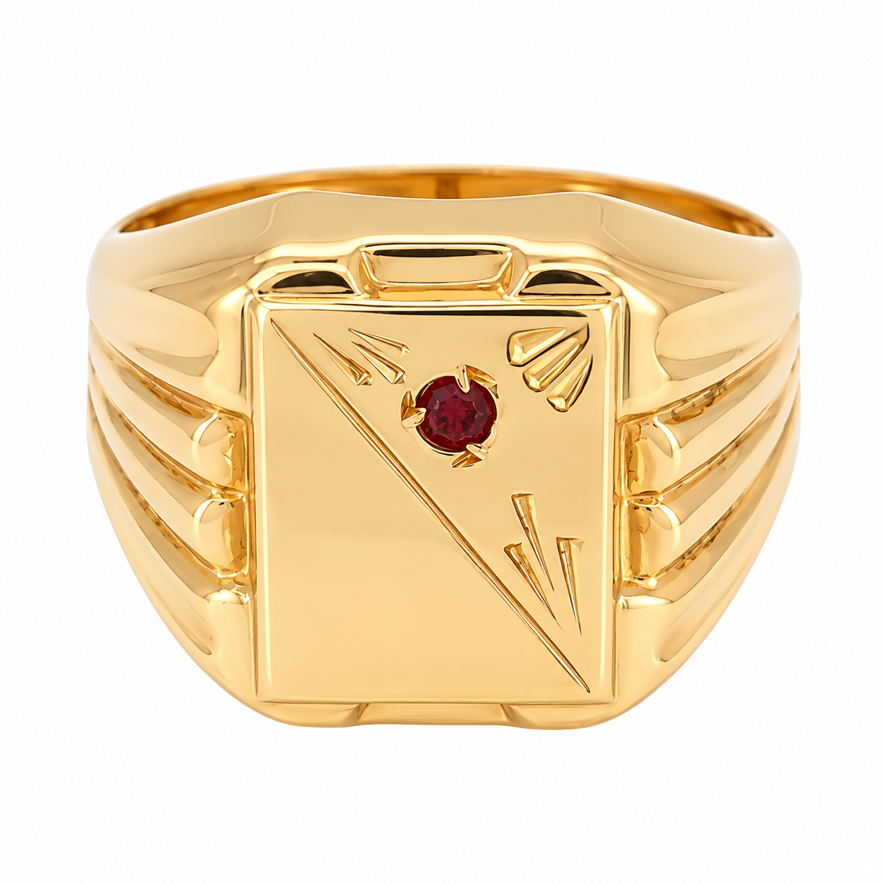 Anello - 18 carati Oro giallo - 0.03ct. tw. Rubino - Made in Italy - Handmade