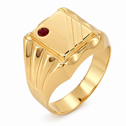 Anello - 18 carati Oro giallo - 0.05ct. tw. Rubino - Made in Italy - Handmade