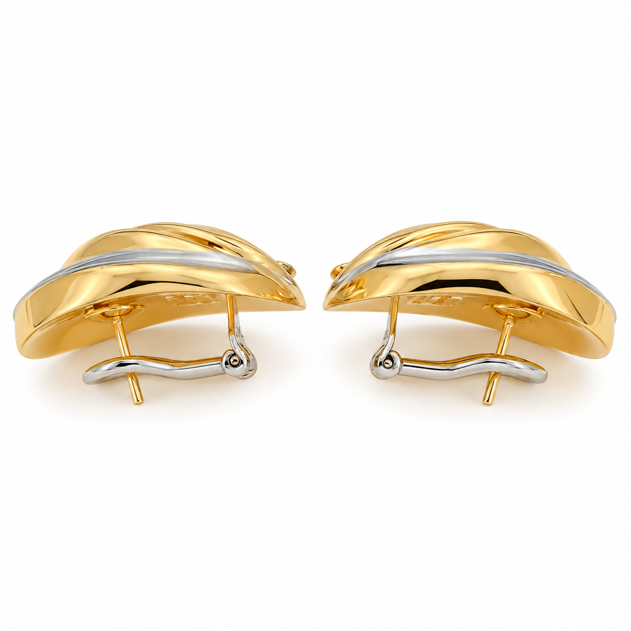 Orecchini - 18 carati Oro giallo, Oro bianco - Made in Italy - Handmade