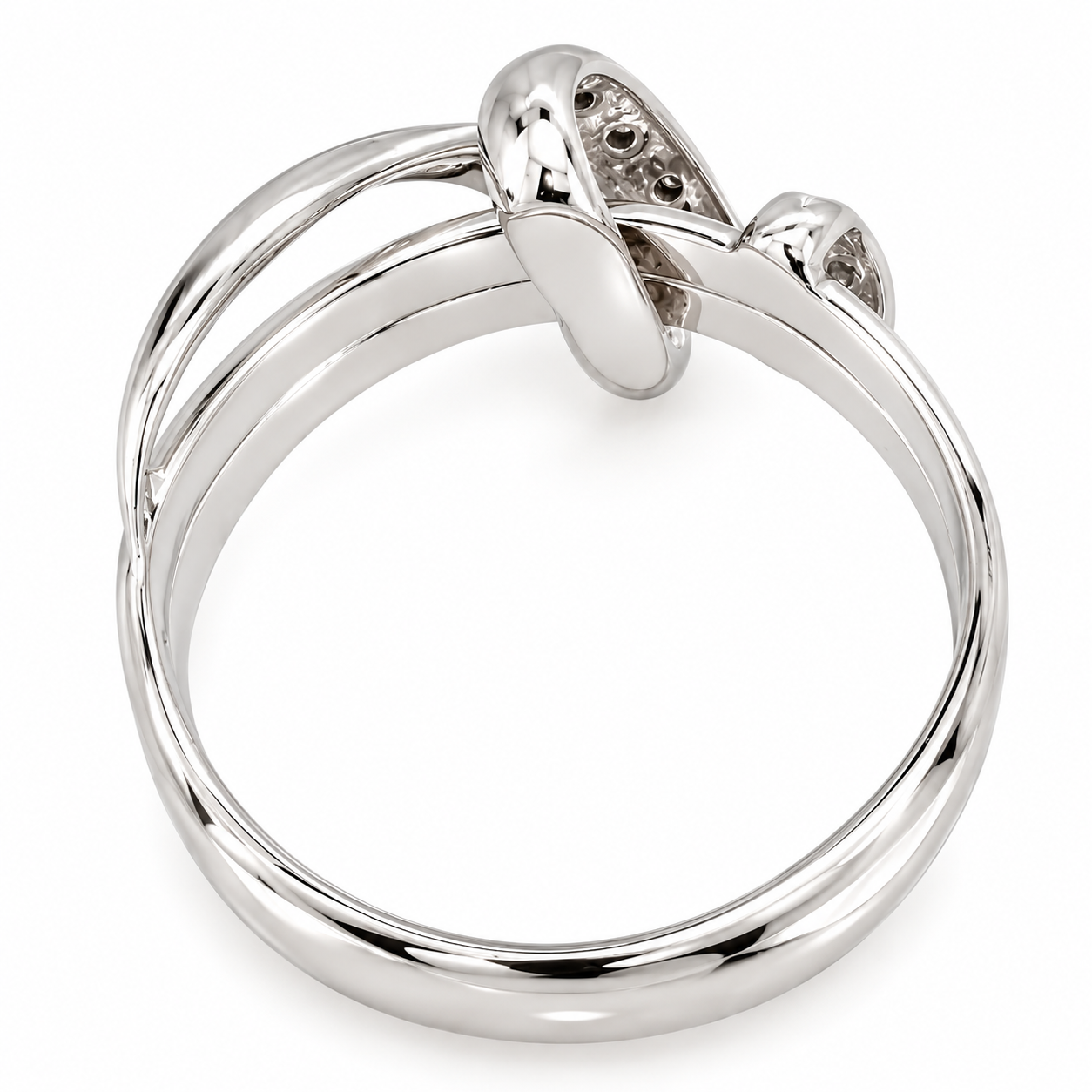 Anello - 18 carati Oro bianco - 0.09ct. tw. Diamante (Naturale) - Made in Italy - Handmade