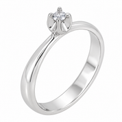 Anello - 18 carati Oro bianco - 0.05ct. tw. Diamante (Naturale) - Made in Italy - Handmade