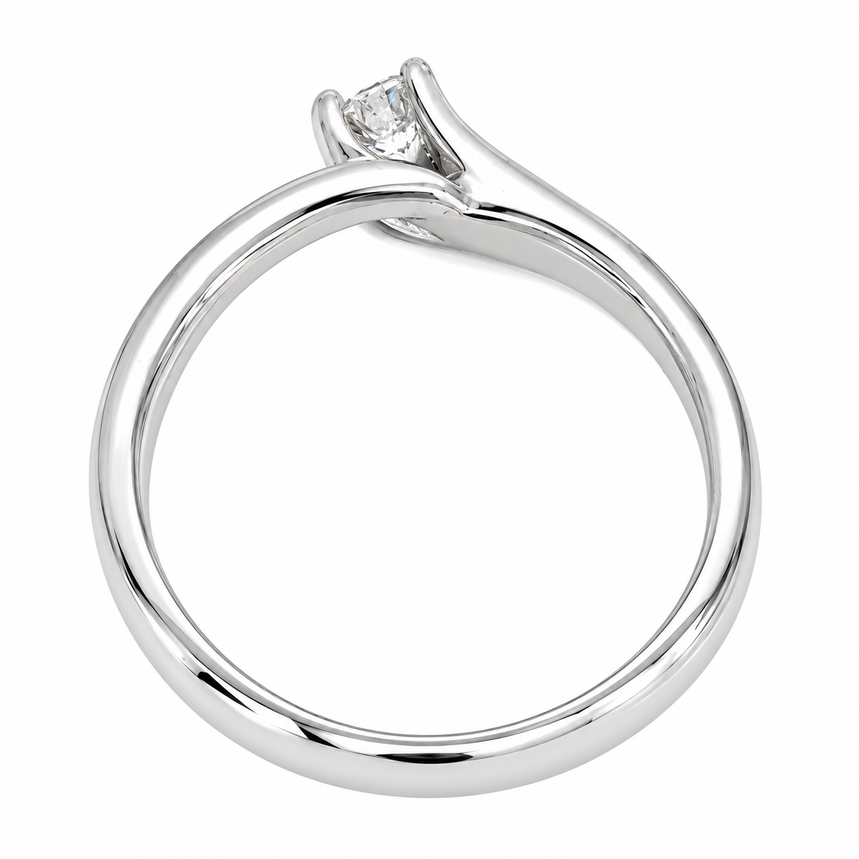 Anello - 18 carati Oro bianco - 0.09ct. tw. Diamante (Naturale) - Made in Italy - Handmade