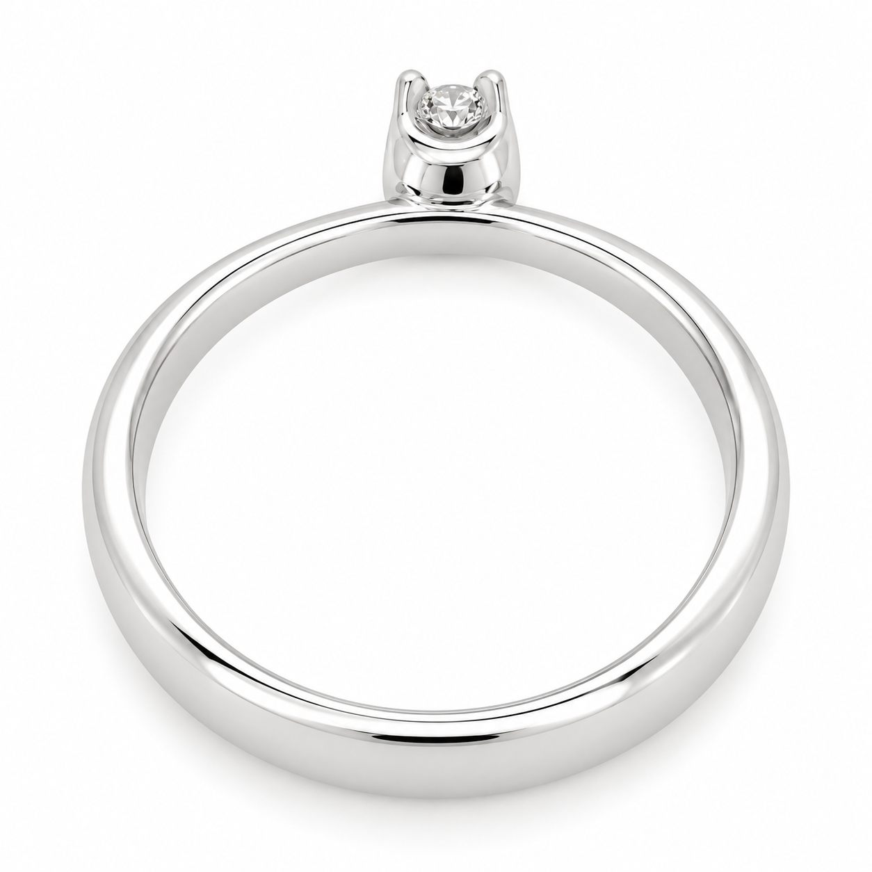 Anello - 18 carati Oro bianco - 0.05ct. tw. Diamante (Naturale) - Made in Italy - Handmade