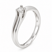 Anello - 18 carati Oro bianco - 0.09ct. tw. Diamante (Naturale) - Made in Italy - Handmade