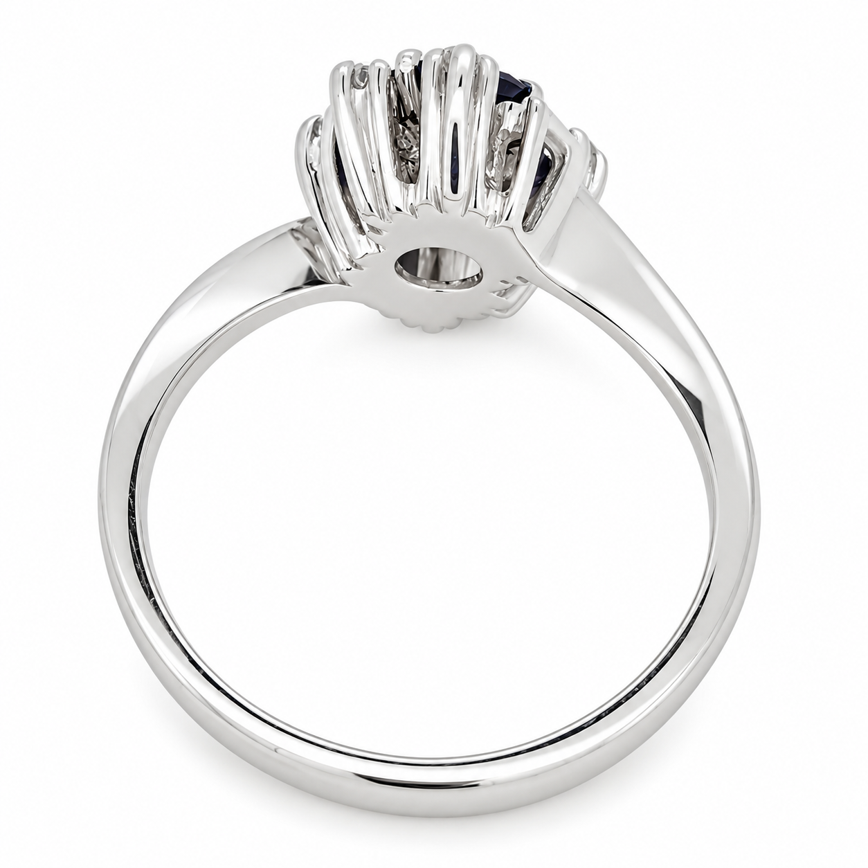 Anello - 18 carati Oro bianco - 1.00ct. tw. Zaffiro - Diamante - Made in Italy - Handmade