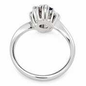 Anello - 18 carati Oro bianco - 1.00ct. tw. Zaffiro - Diamante - Made in Italy - Handmade