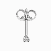 Orecchino singolo - 18 carati Oro bianco - 0.03ct. tw. Diamante (Naturale)