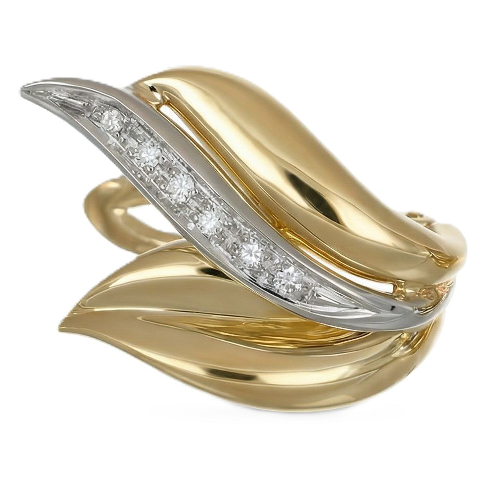 Orecchini - 18 carati Oro bianco, Oro giallo - 0.24ct. tw. Diamante (Naturale)