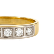 Anello - 18 carati Oro bianco, Oro giallo - 0.08ct. tw. Diamante (Naturale)