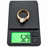 Anello - 18 carati Oro bianco, Oro rosa, Oro giallo - 0.10ct. tw. Diamante (Naturale) - Perla