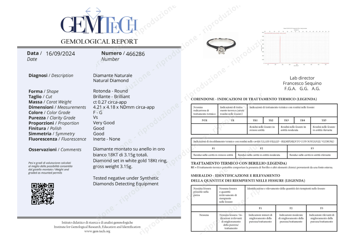 Anello - 18 carati Oro bianco - 0.35ct. tw. Diamante (Naturale)