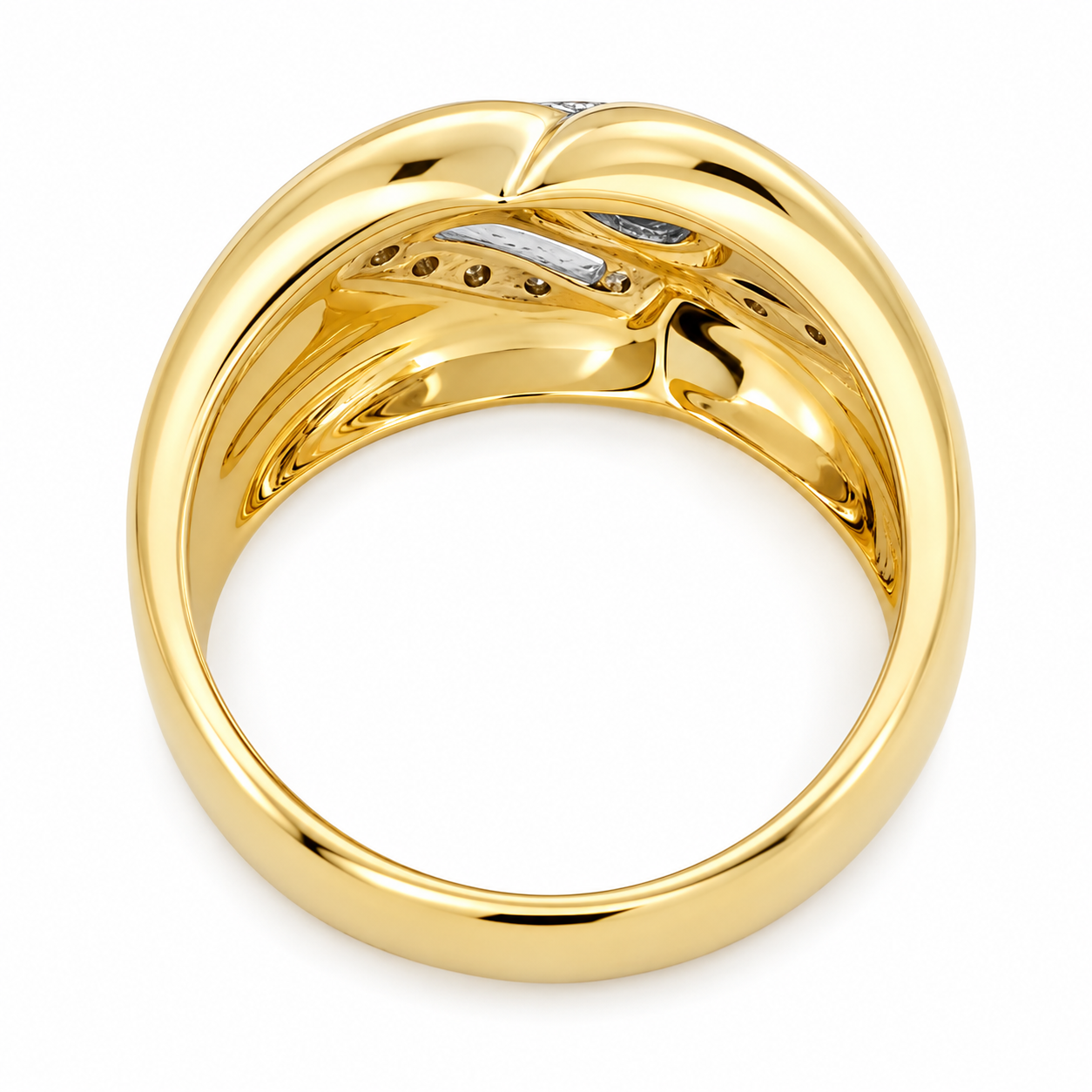 Anello - 18 carati Oro giallo, Oro bianco - 0.30ct. tw. Zaffiro - Diamante - Made in Italy - Handmade