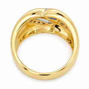 Anello - 18 carati Oro giallo, Oro bianco - 0.30ct. tw. Zaffiro - Diamante - Made in Italy - Handmade