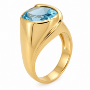 Anello - 18 carati Oro giallo - 7.00ct. tw. Topazio - Made in Italy - Handmade