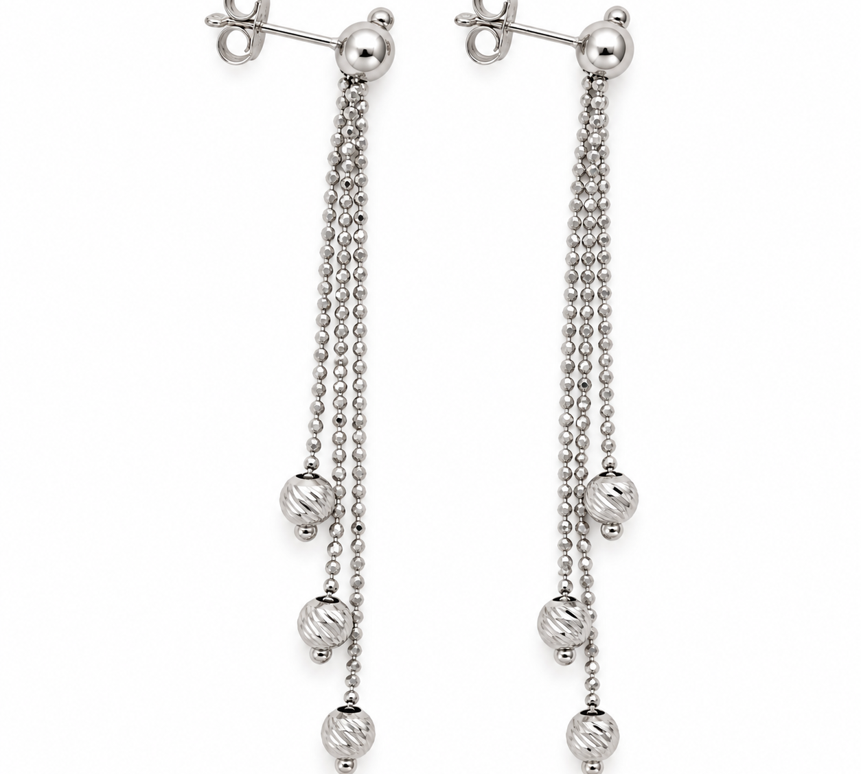 Orecchini - 18 carati Oro bianco - Made in Italy - Handmade