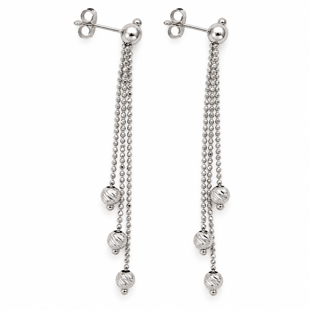 Orecchini - 18 carati Oro bianco - Made in Italy - Handmade