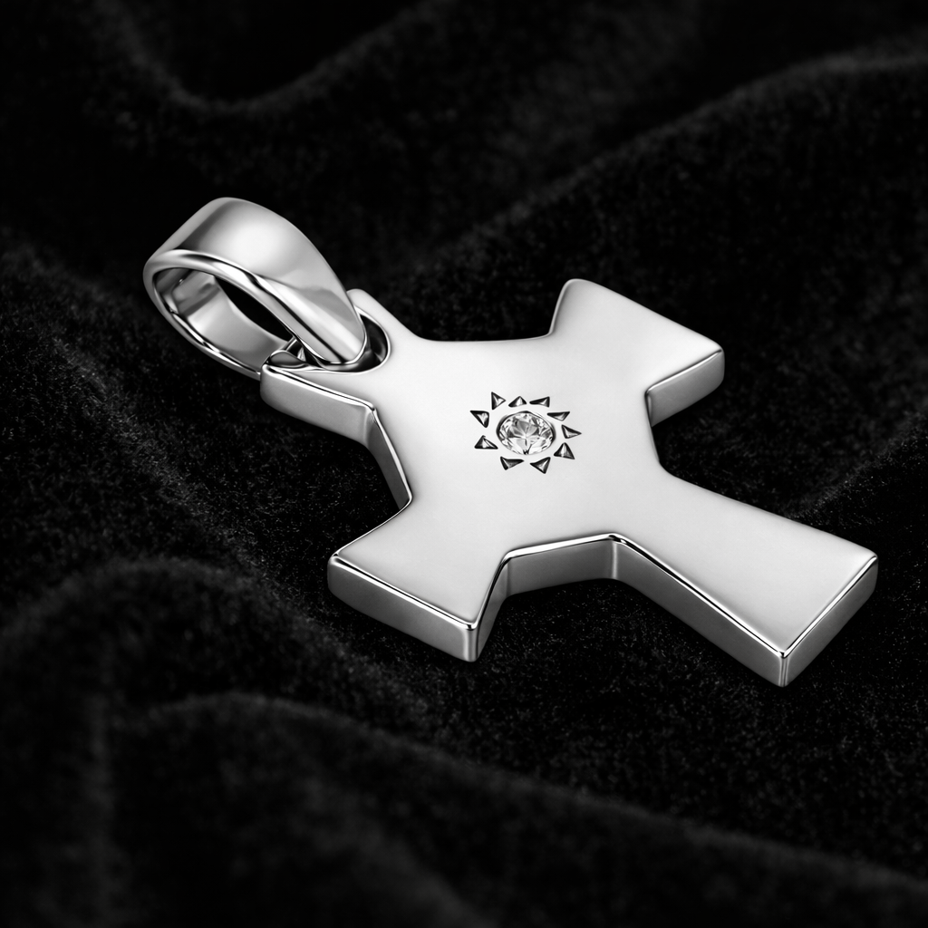 Ciondolo - 18 carati Oro bianco - 0.01ct. tw. Diamante (Naturale)