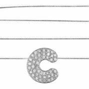 Collana con ciondolo - 18 carati Oro bianco - 0.44ct. tw. Diamante (Naturale) - Made in Italy - Handmade