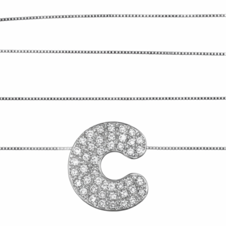 Collana con ciondolo - 18 carati Oro bianco - 0.44ct. tw. Diamante (Naturale) - Made in Italy - Handmade