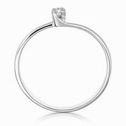 Anello - 18 carati Oro bianco - 0.05ct. tw. Diamante (Naturale)
