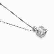 Collana con ciondolo - 18 carati Oro bianco - 0.18ct. tw. Diamante (Naturale)