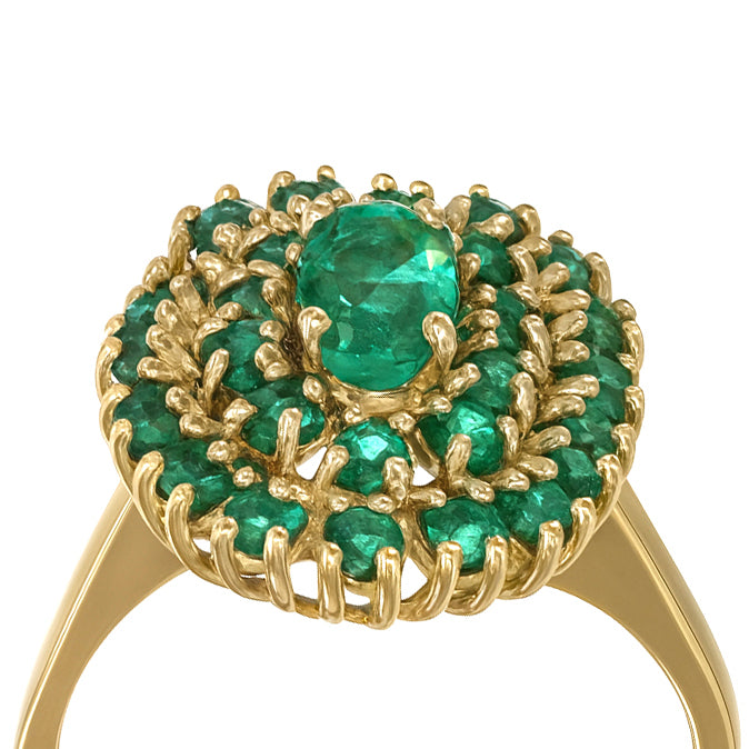 Anello - 18 carati Oro giallo - 1.79ct. tw. Smeraldo