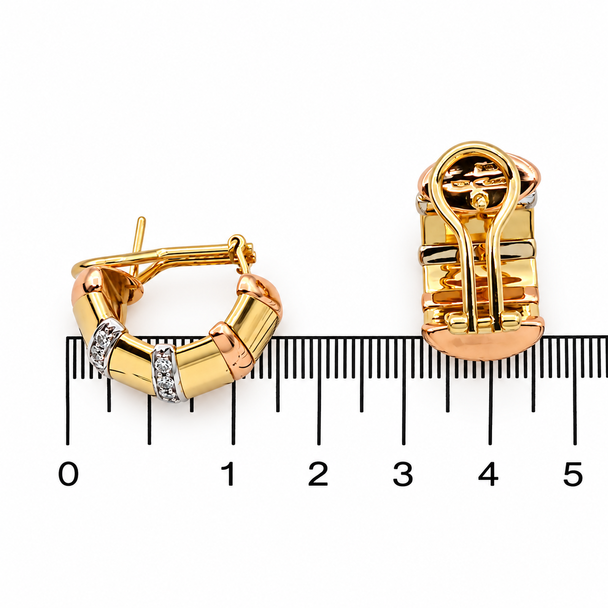 Orecchini - 18 carati Oro bianco, Oro giallo, Oro rosa - 0.60ct. tw. Diamante (Naturale) - Made in Italy-Handmade