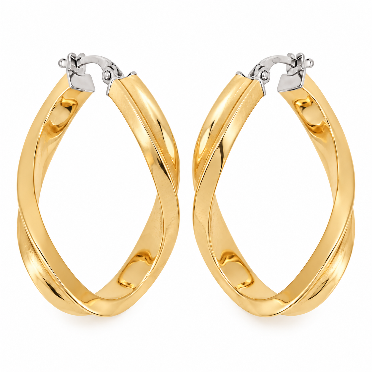 Orecchini - 18 carati Oro giallo, Oro bianco - Made in Italy - Handmade