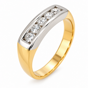 Anello - 18 carati Oro bianco, Oro giallo - 0.30ct. tw. Diamante (Naturale)