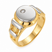 Anello - 18 carati Oro giallo, Oro bianco - 0.04ct. tw. Diamante (Naturale) - Made in Italy - Handmade