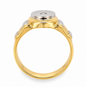 Anello - 18 carati Oro giallo, Oro bianco - 0.04ct. tw. Diamante (Naturale) - Made in Italy - Handmade