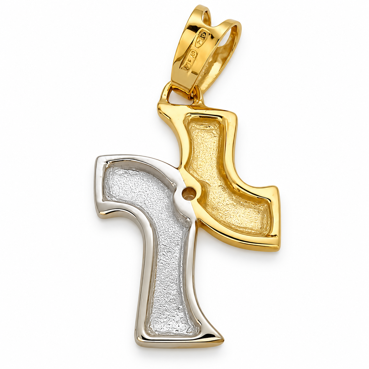 Ciondolo - 18 carati Oro giallo, Oro bianco - 0.03ct. tw. Diamante (Naturale) - Made in Italy - Handmade