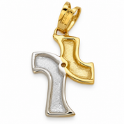 Ciondolo - 18 carati Oro giallo, Oro bianco - 0.03ct. tw. Diamante (Naturale) - Made in Italy - Handmade