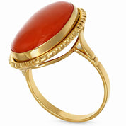 Anello - 18 carati Oro giallo Corallo