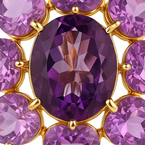 Orecchini - 12 kt Oro giallo - 10.00ct. tw. Ametista