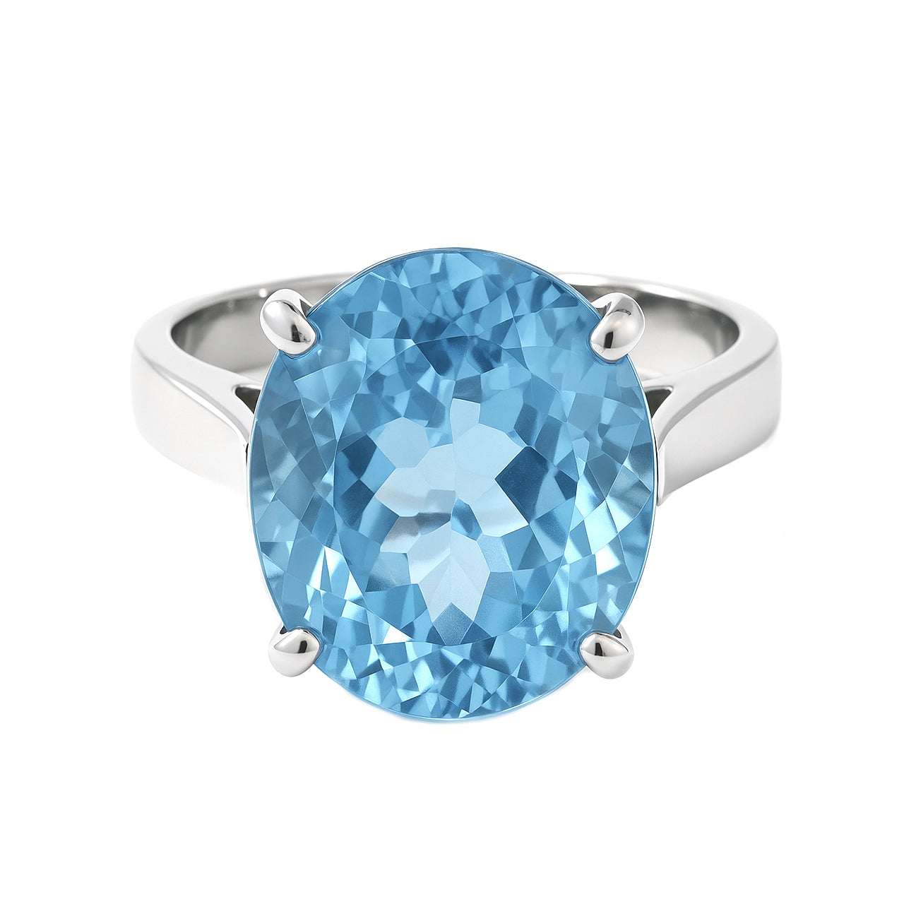 Anello in Oro Bianco 18 carati -Topazio