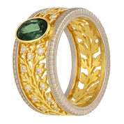 Anello - 18 carati Oro bianco, Oro giallo - 0.54ct. tw. Zaffiro - Diamante