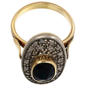 14 carati Oro giallo, Argento 925 - Anello- Zaffiro -Diamanti