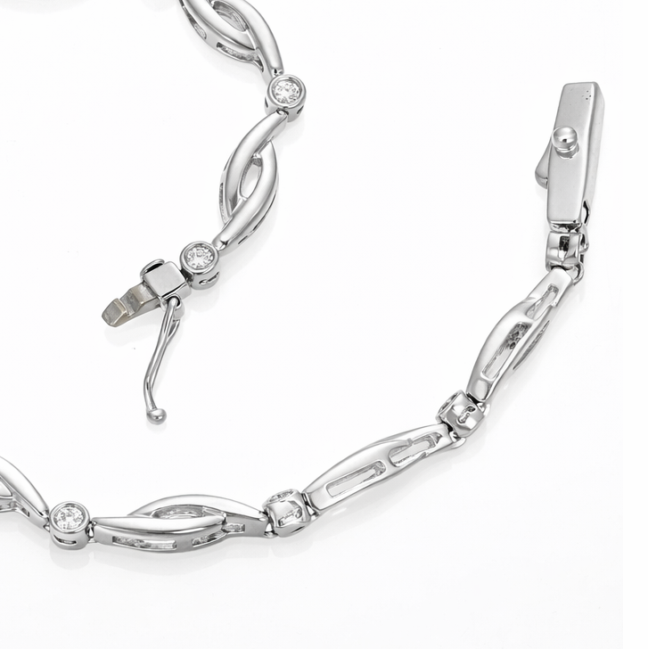 Bracciale in Oro Bianco 18 carati - zirconi