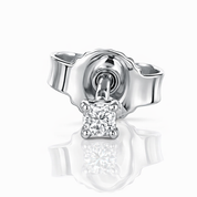 Orecchino singolo - 18 carati Oro bianco - 0.03ct. tw. Diamante (Naturale)