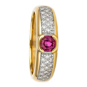 Anello - 18 carati Oro bianco, Oro giallo - 0.57ct. tw. Rubino - Diamante