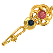 Spilla - 18 carati Oro giallo - 0.49ct. tw. Rubino - Zaffiro