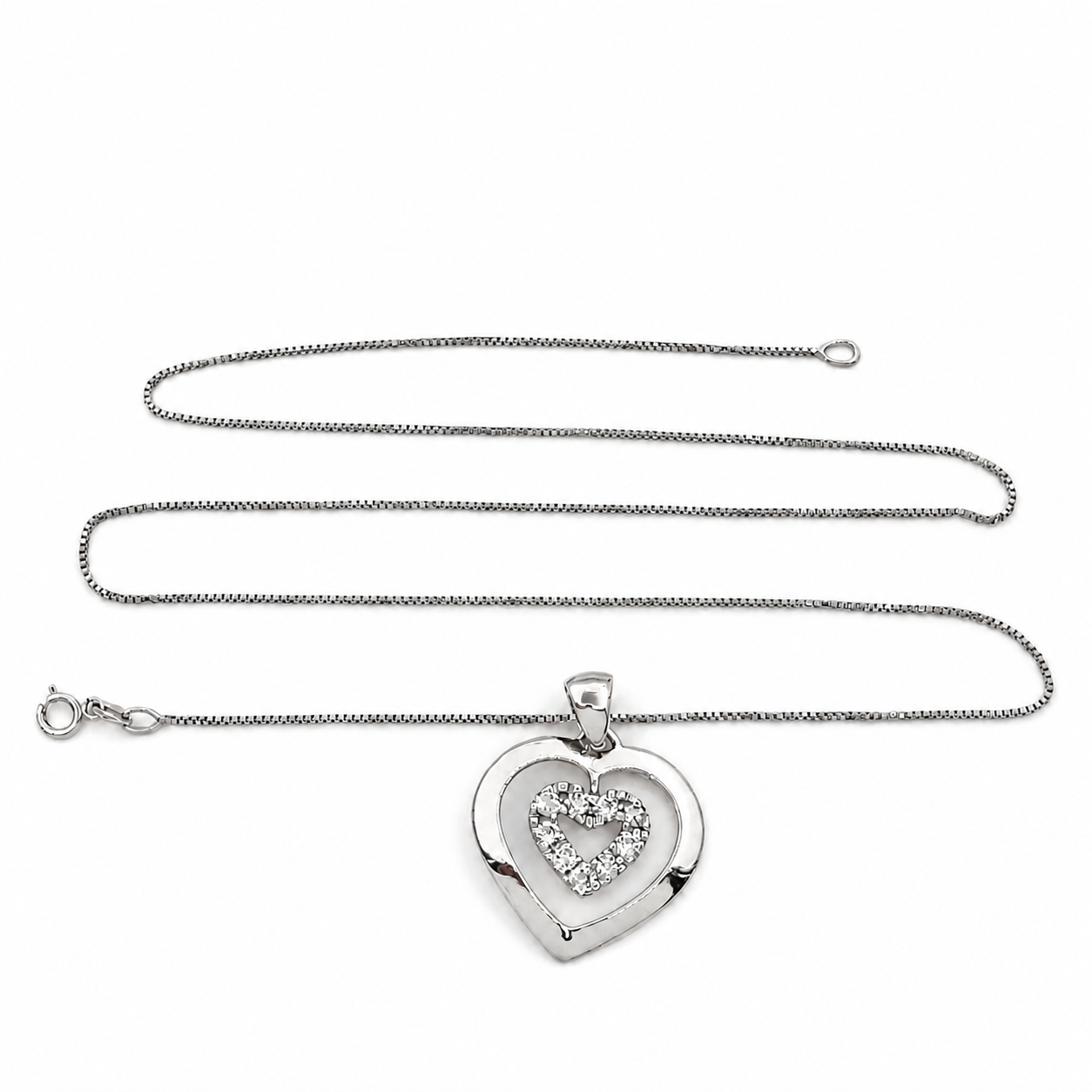 Collana con ciondolo - 18 carati Oro bianco - 0.45ct. tw. Diamante - Made in Italy - Handmade