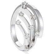 Anello - 18 carati Oro bianco - 0.18ct. tw. Diamante (Naturale)