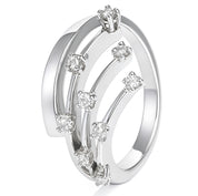 Anello - 18 carati Oro bianco - 0.18ct. tw. Diamante (Naturale)