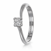 Anello - 18 carati Oro bianco - 0.20ct. tw. Diamante (Naturale)