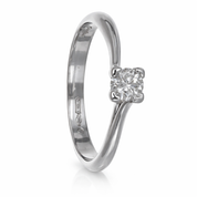 Anello - 18 carati Oro bianco - 0.20ct. tw. Diamante (Naturale)