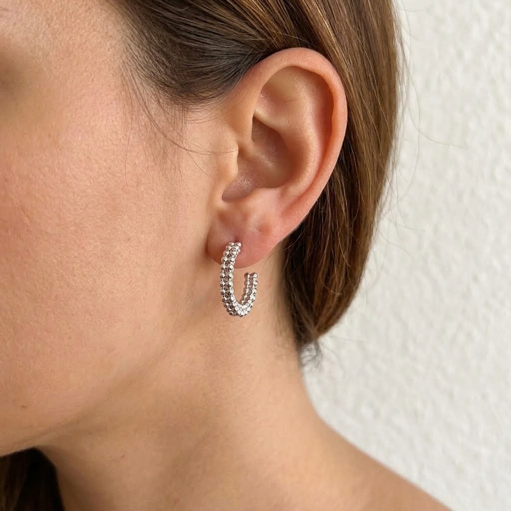 Orecchini - 18 carati Oro bianco - Made in Italy - HandMade